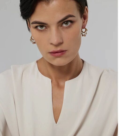 #46 Colorful Zircon Hoop Earrings - Picture 2 of 6